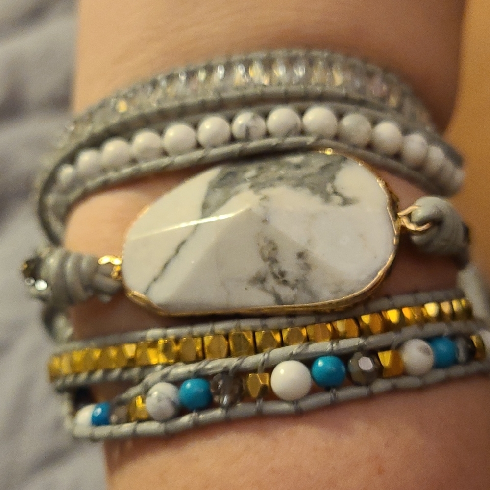 Gemstone wrap bracelet
